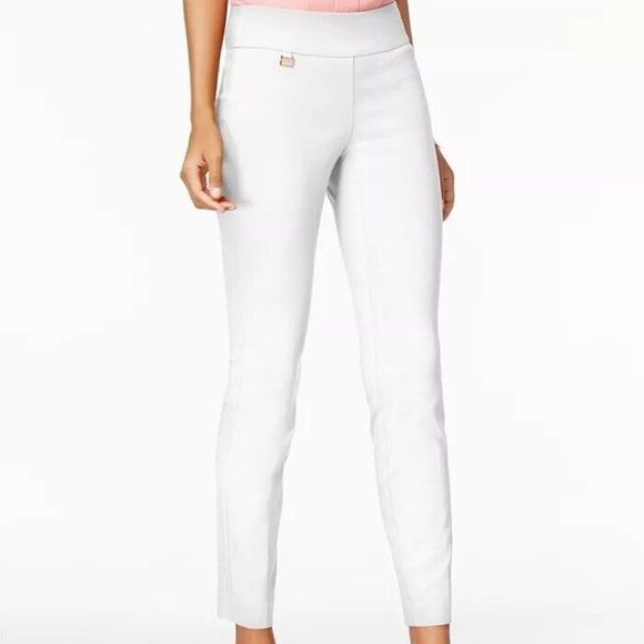 Alfani Pants - Alfani NWT Skinny Leg Tummy Control white pull on pants 10 petite 10P